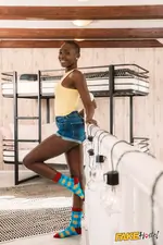 Fake Hostel - African Black babe and SE Asian threesome - 05/21/2021