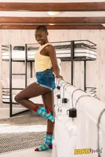 Fake Hostel - African Black babe and SE Asian threesome - 05/21/2021