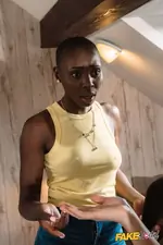 Fake Hostel - African Black babe and SE Asian threesome - 05/21/2021