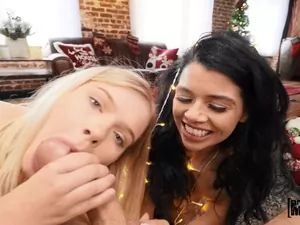 Share My BF - BF Gets a Threesome Christmas Gift From His GF - 12/24/2021