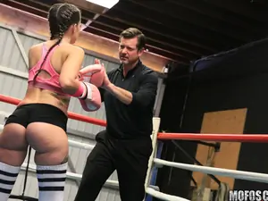 Pervs On Patrol - Boxing Brunette Fucks in the Ring - 08/23/2016