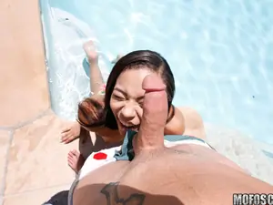 Pervs On Patrol - Adrian Maya Plowed Poolside - 01/06/2017