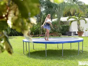 Pervs On Patrol - Big Tit Babe Twerks on Trampoline - 05/12/2017