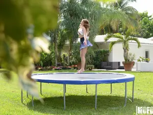 Pervs On Patrol - Big Tit Babe Twerks on Trampoline - 05/12/2017