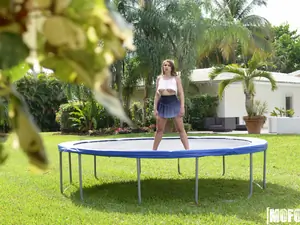 Pervs On Patrol - Big Tit Babe Twerks on Trampoline - 05/12/2017