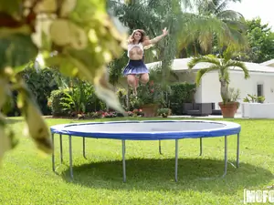 Pervs On Patrol - Big Tit Babe Twerks on Trampoline - 05/12/2017
