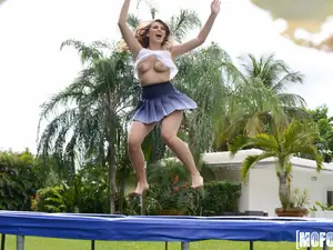 Pervs On Patrol - Big Tit Babe Twerks on Trampoline - 05/12/2017