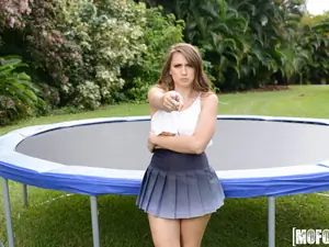 Pervs On Patrol - Big Tit Babe Twerks on Trampoline - 05/12/2017