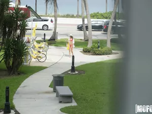 Pervs On Patrol - Celeb Look-Alike in Thong Bikini - 10/13/2017