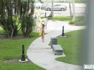 Pervs On Patrol - Celeb Look-Alike in Thong Bikini - 10/13/2017