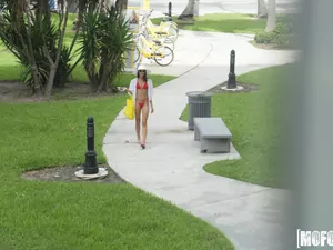 Pervs On Patrol - Celeb Look-Alike in Thong Bikini - 10/13/2017