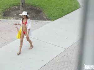 Pervs On Patrol - Celeb Look-Alike in Thong Bikini - 10/13/2017