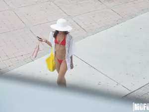 Pervs On Patrol - Celeb Look-Alike in Thong Bikini - 10/13/2017