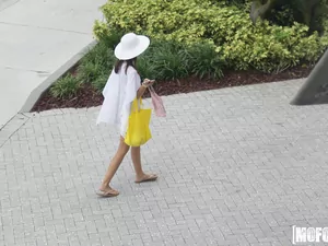 Pervs On Patrol - Celeb Look-Alike in Thong Bikini - 10/13/2017
