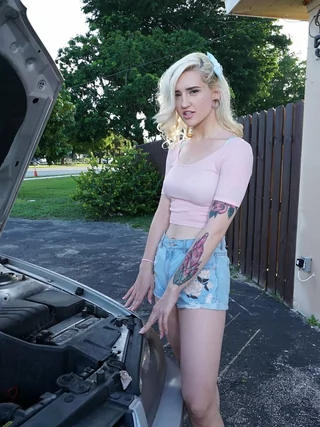 Lets Try Anal - Inked Blonde's Ass Full of Cum - 09/07/2016